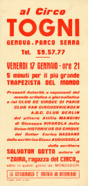 Circo Togni Circus poster - Italy, 1964