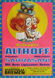 Gebrüder Althoff präsentiert Sarrasani Circus poster - Germany, 1976