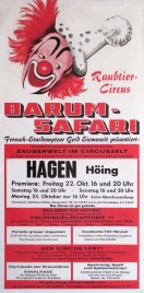 Circus Barum-Safari Circus poster - Germany, 1971