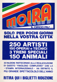 Circo Moira Orfei Circus poster - Italy, 1986