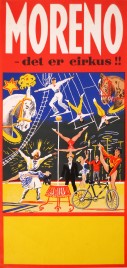 Cirkus Moreno Circus poster - Denmark, 1962