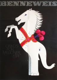 Cirkus Benneweis Circus poster - Denmark, 1971