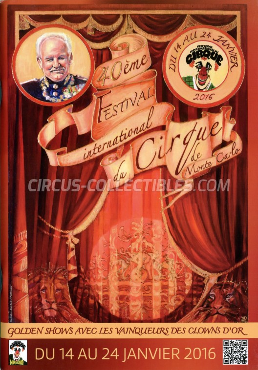 Festival International du Cirque de Monte-Carlo Circus Program - Monaco, 2016