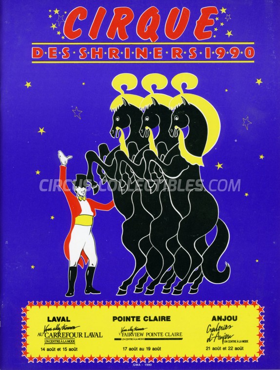 Shrine Circus Circus Program - Canada, 1990