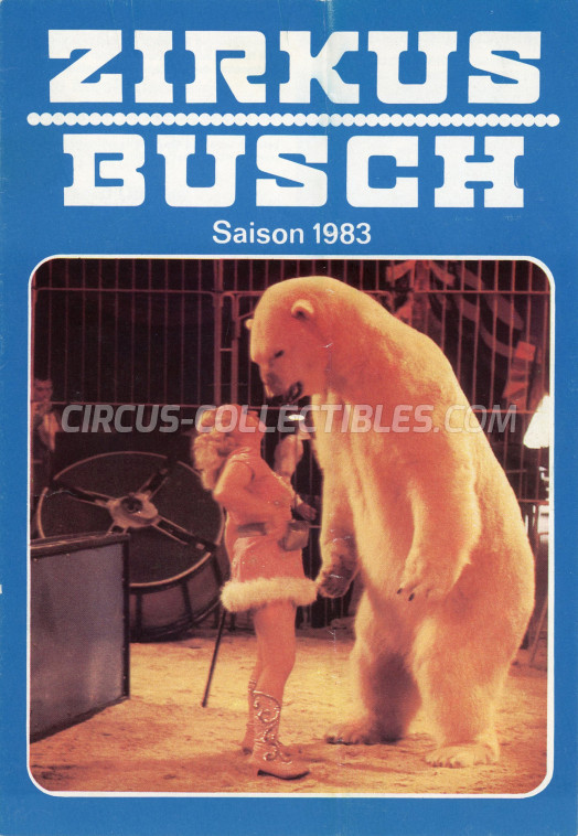 Busch Circus Program - Germany, 1983