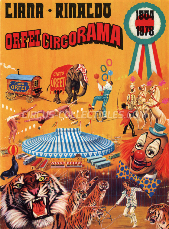 Liana e Rinaldo Orfei Circus Program - Italy, 1978