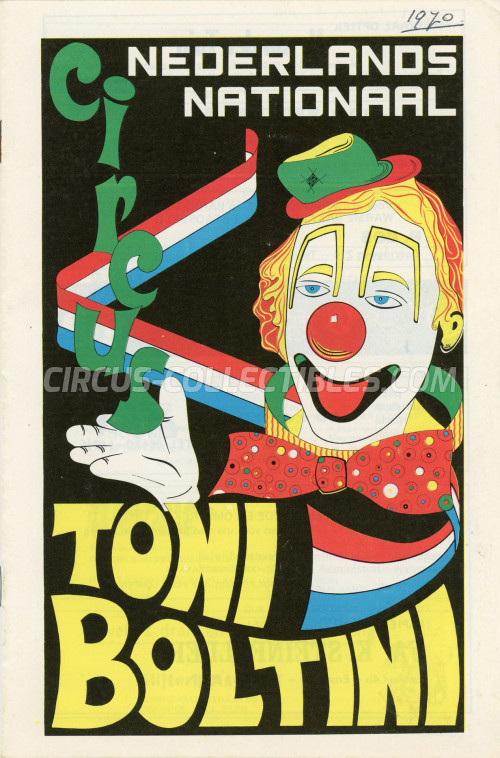 Toni Boltini Circus Program - Netherlands, 1970