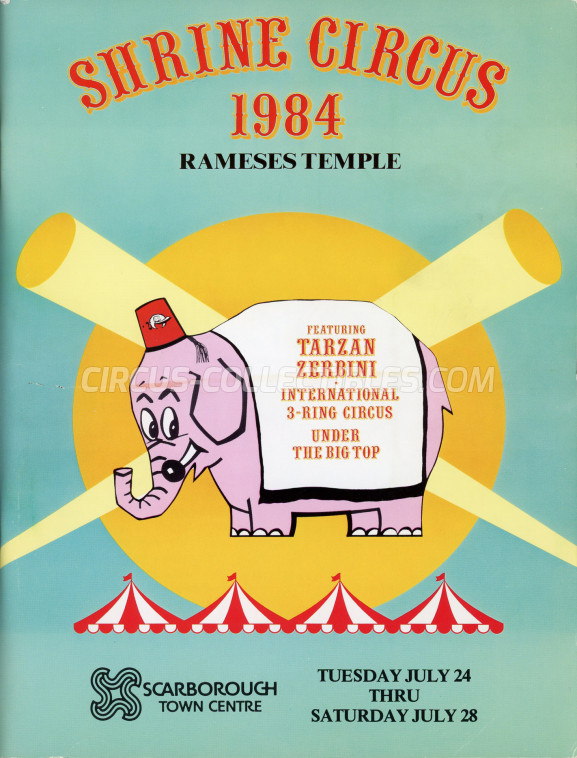 Shrine Circus Circus Program - Canada, 1984