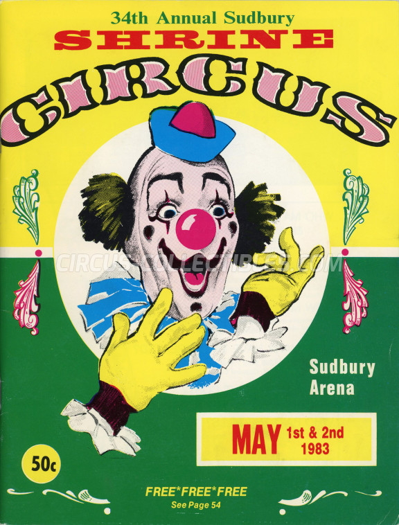 Shrine Circus Circus Program - Canada, 1983