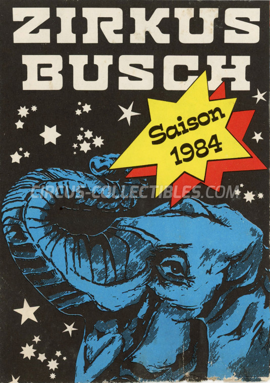 Busch Circus Program - Germany, 1984