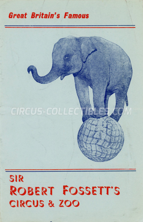 Sir Robert Fossett's Circus Circus Program - England, 1968