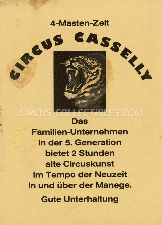 Casselly Circus Program - Germany, 1977