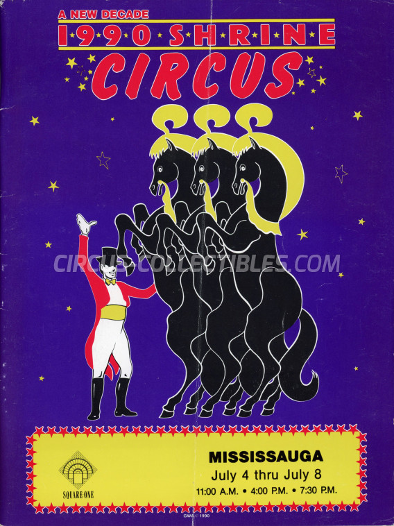 Shrine Circus Circus Program - Canada, 1990