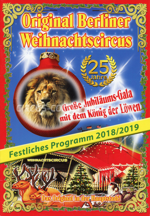 Berliner Weihnachtszirkus Circus Program - Germany, 2018