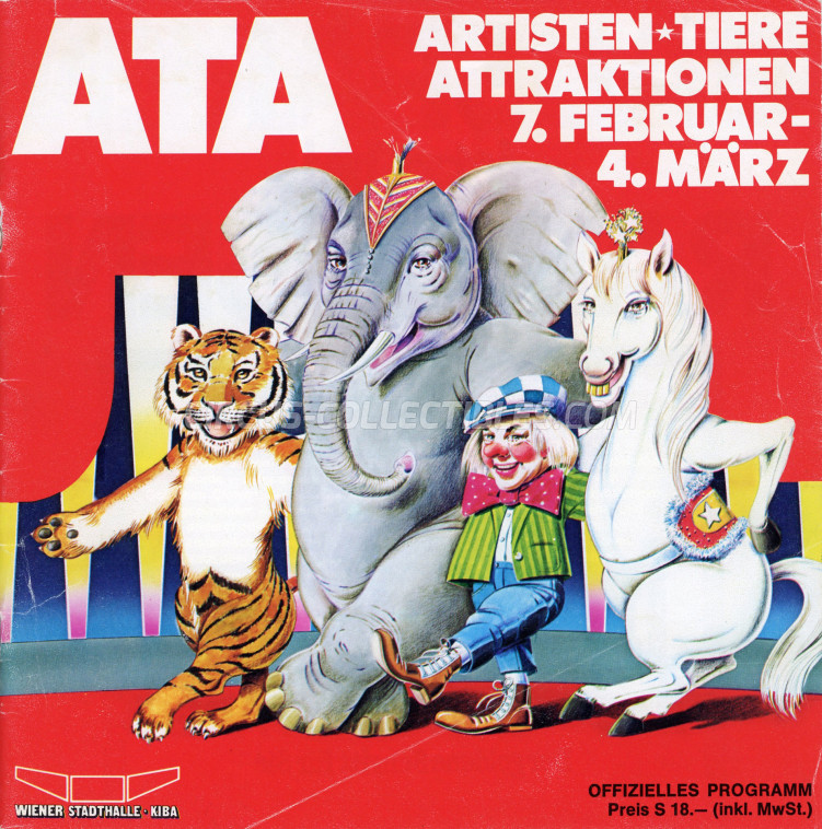 Artisten-Tiere-Attraktionen Circus Program - Austria, 1979