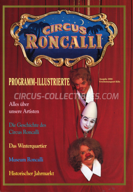 Roncalli Circus Program - Germany, 1990