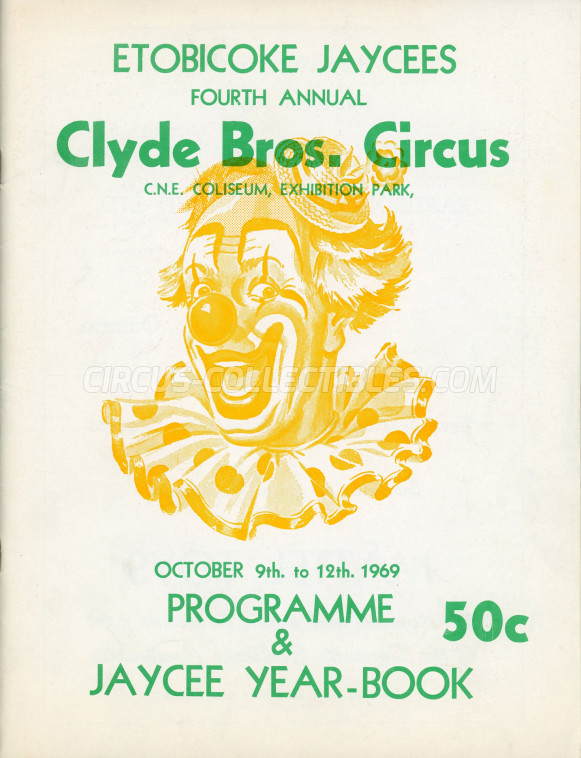 Clyde Bros. Circus Circus Program - Canada, 1969