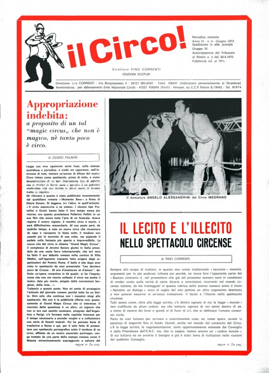 Il Circo - Magazine - 1972