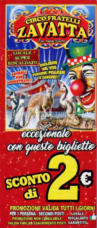Fratelli Zavatta Circus Ticket/Flyer - Italy 2019
