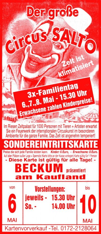 Salto Circus Ticket/Flyer - Germany 0