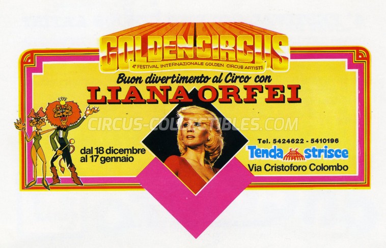 Liana Orfei Circus Ticket/Flyer - Italy 1988