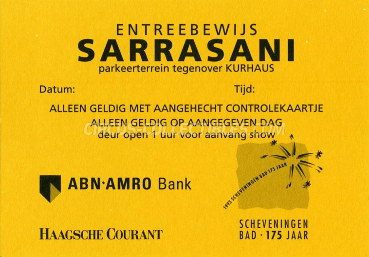Sarrasani Circus Ticket/Flyer - Netherlands 1968