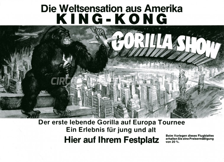 Gorilla Show Circus Ticket/Flyer - Germany 0