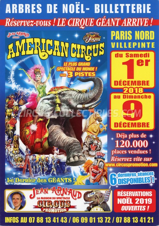 American Circus (Togni) Circus Ticket/Flyer - France 2018