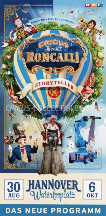 Roncalli Circus Ticket/Flyer - Germany 2019