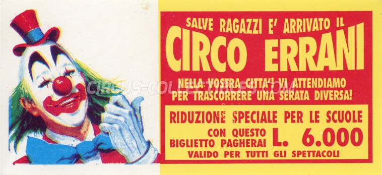 Errani Circus Ticket/Flyer -  0