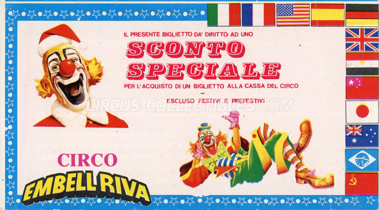 Embell Riva Circus Ticket/Flyer - Italy 1987