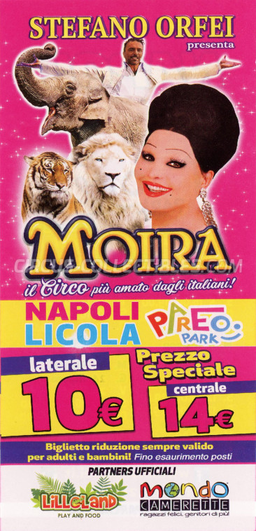 Moira Orfei Circus Ticket/Flyer - Italy 2019