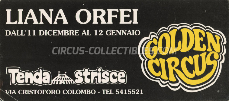 Liana Orfei Circus Ticket/Flyer - Italy 1992