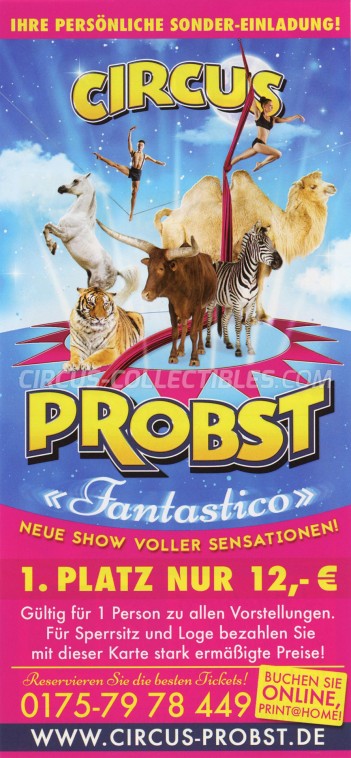 Probst Circus Ticket/Flyer - Germany 2017