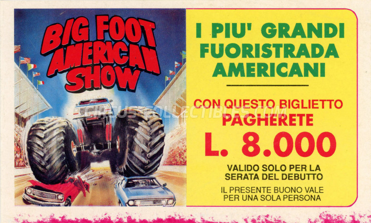 Big Foot American Show Circus Ticket/Flyer -  