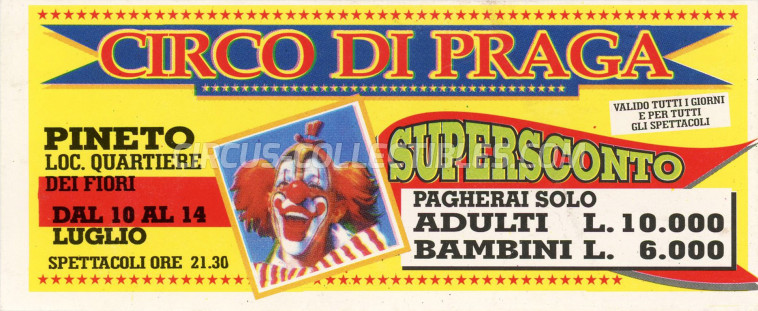 Circo di Praga Circus Ticket/Flyer - Italy 0