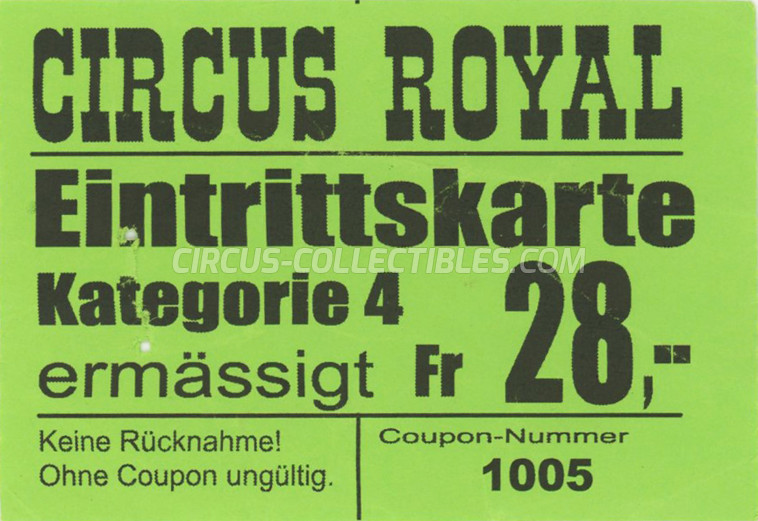 Royal (CH) Circus Ticket/Flyer -  2016