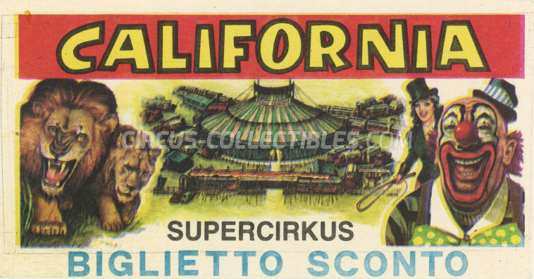 California Circus Ticket/Flyer -  