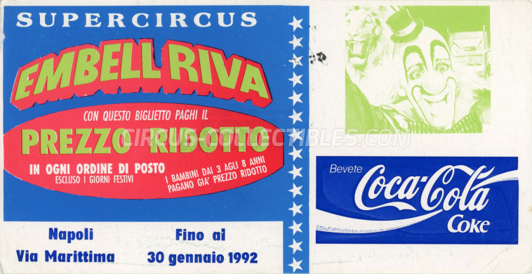 Embell Riva Circus Ticket/Flyer - Italy 1992