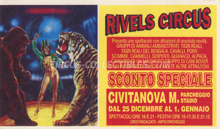 Rivels Circus Circus Ticket/Flyer - Italy 0