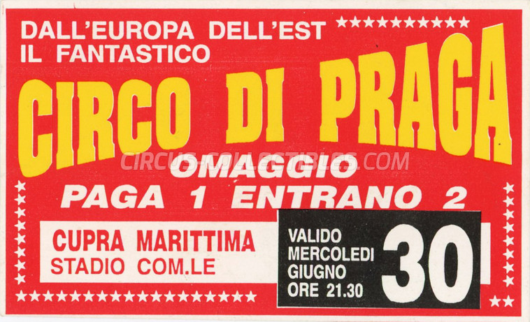 Circo di Praga Circus Ticket/Flyer - Italy 1999