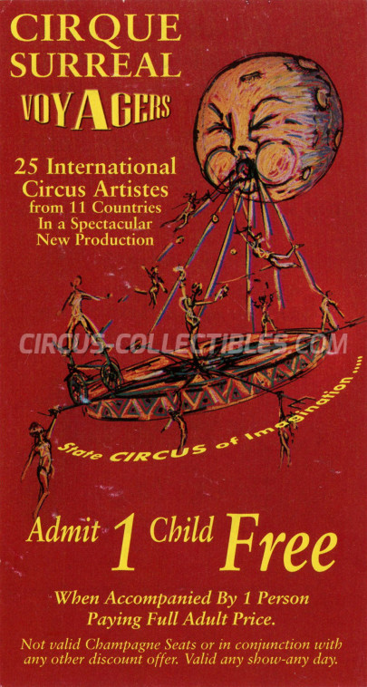 Cirque Surreal Circus Ticket/Flyer - Ireland 1990