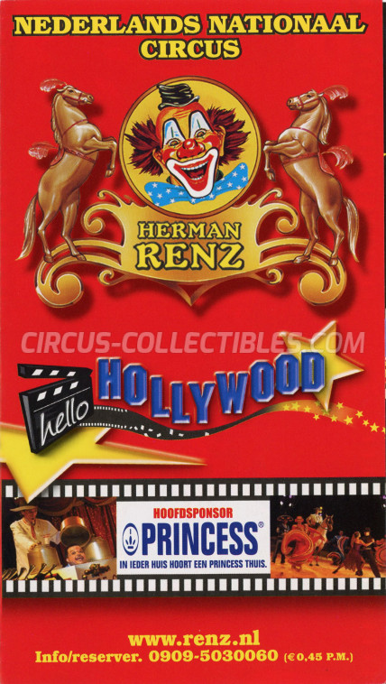 Herman Renz Circus Ticket/Flyer - Netherlands 2005