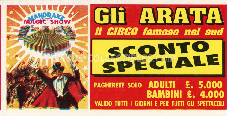 Arata Circus Ticket/Flyer -  