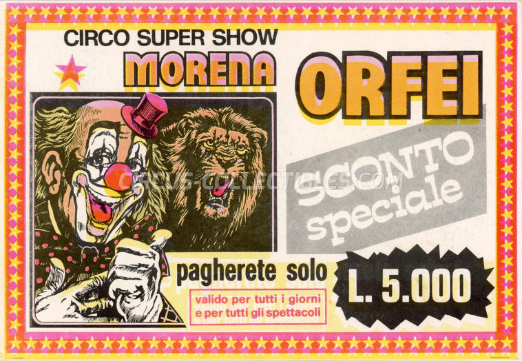 Morena Orfei Circus Ticket/Flyer -  0
