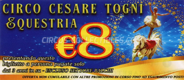Cesare Togni Circus Ticket/Flyer - Italy 2023