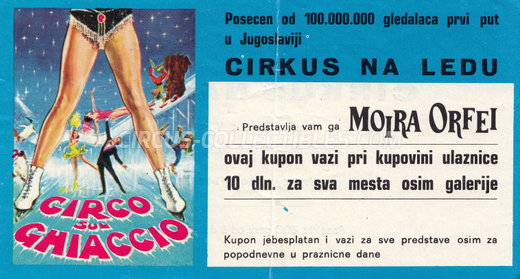 Moira Orfei Circus Ticket/Flyer - Serbia 1972