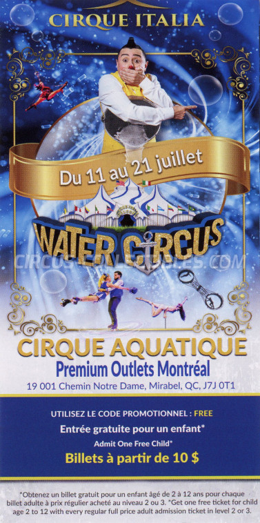 Cirque Italia Circus Ticket/Flyer - Canada 2025