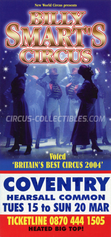Billy Smart's Circus Circus Ticket/Flyer - England 2005