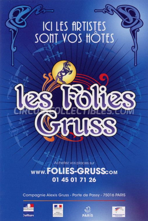 Alexis Gruss Circus Ticket/Flyer - France 2019